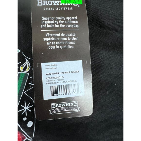 Browning Casual Sportswear Black Christmas Sweatshirt XXXL 100% Cotton - Picture 6 of 6
